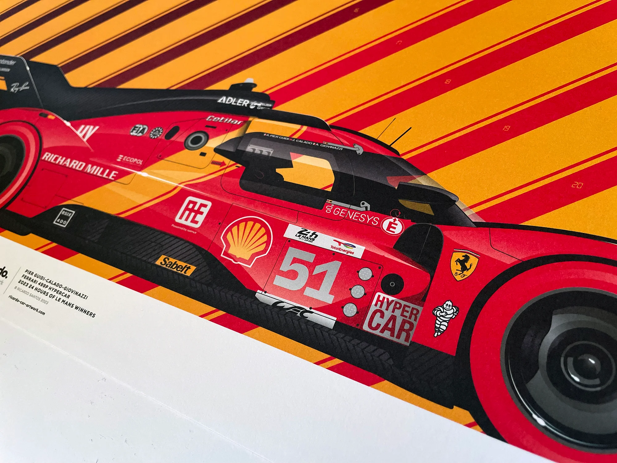 Pier Guidi-Calado-Giovinazzi, Ferrari 499P Hypercar, 2023 24 Hours of Le Mans Winners - Image 9